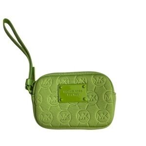 Michael kors green wristlet bag
